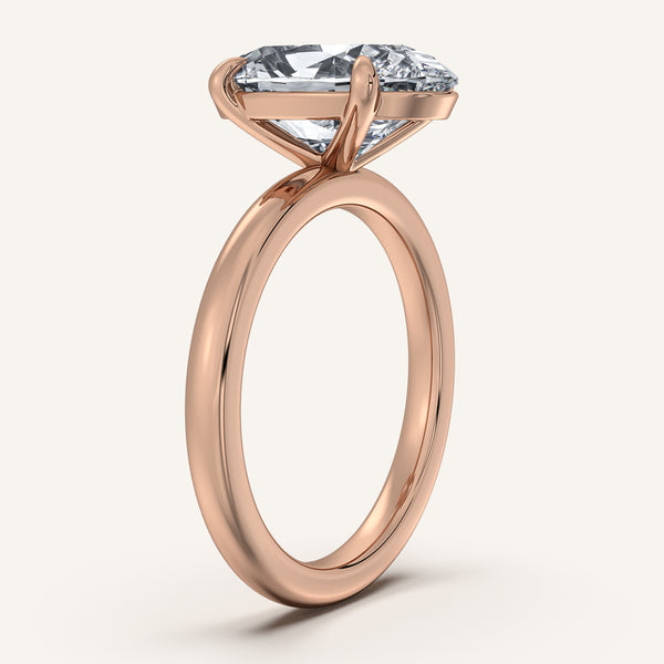 Moval Solitaire Engagement Ring | 18k Rose Gold