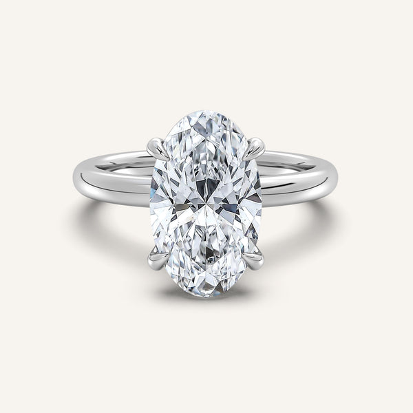 Moval Solitaire Engagement Ring | Platinum