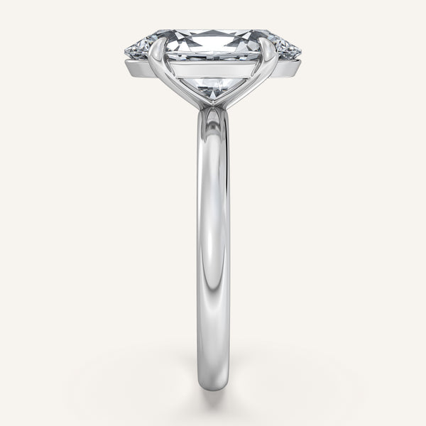 Moval Solitaire Engagement Ring | Platinum