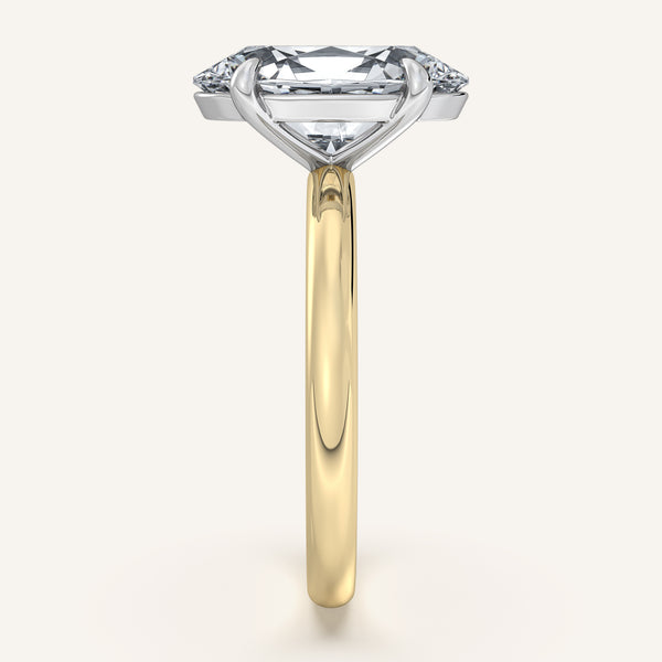 Moval Solitaire Engagement Ring | 18k Two Tone