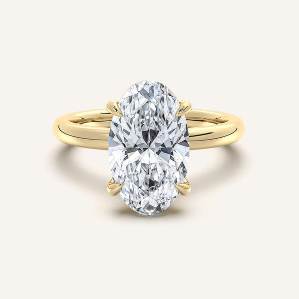 Moval Solitaire Engagement Ring | 18k Yellow Gold