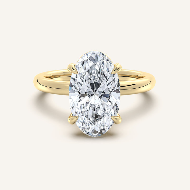 Image for Moval Solitaire Engagement Ring | 18k Yellow Gold
