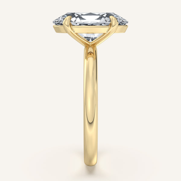 Moval Solitaire Engagement Ring | 18k Yellow Gold