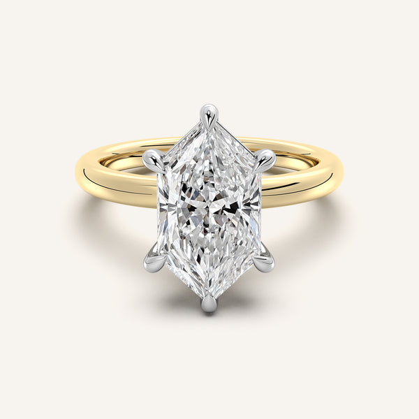 Dutch Marquise Solitaire Engagement Ring | 18k Two Tone