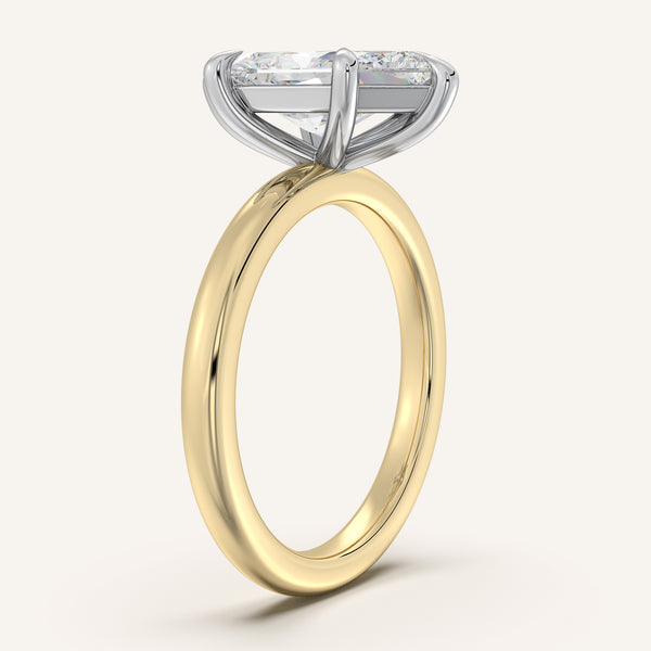 Dutch Marquise Solitaire Engagement Ring | 18k Two Tone
