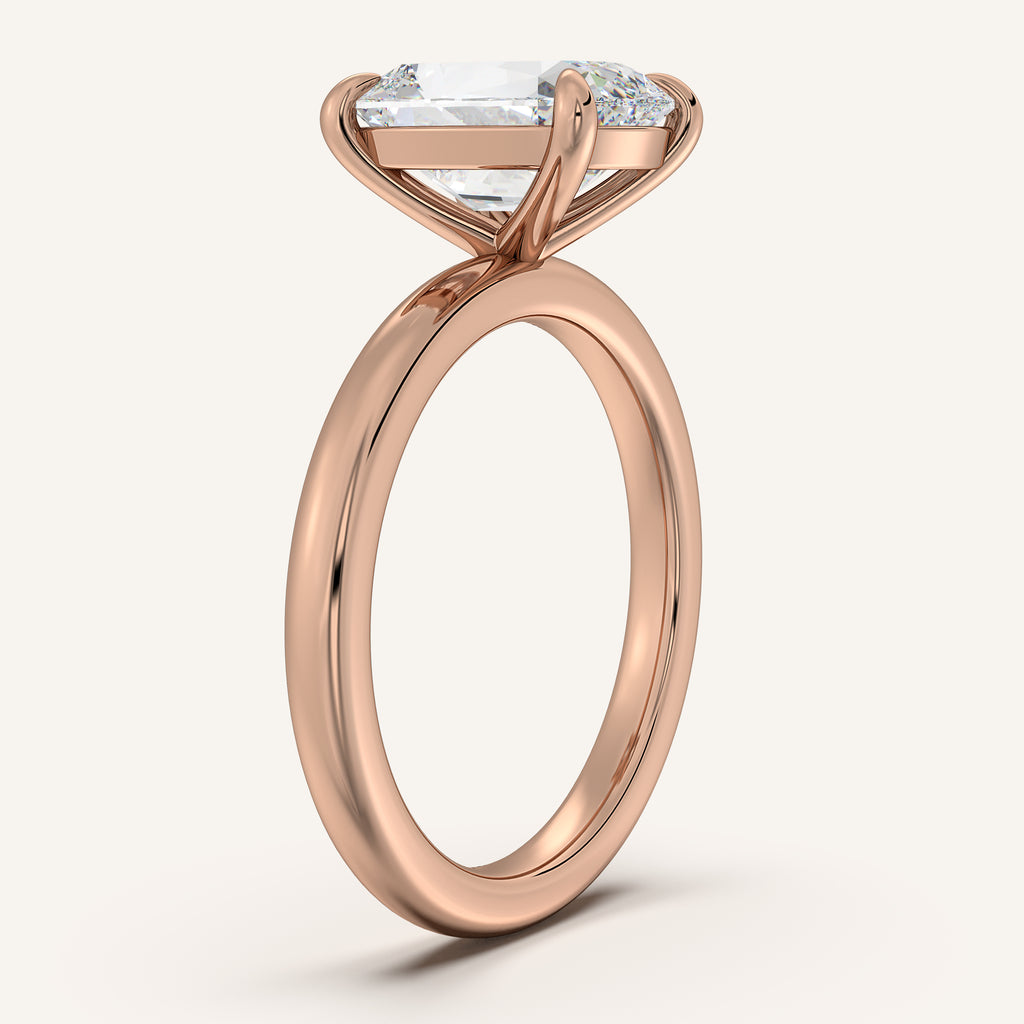 Old Mine Cut Solitaire Lab Grown Diamond Engagement Ring, 18k Rose Gold