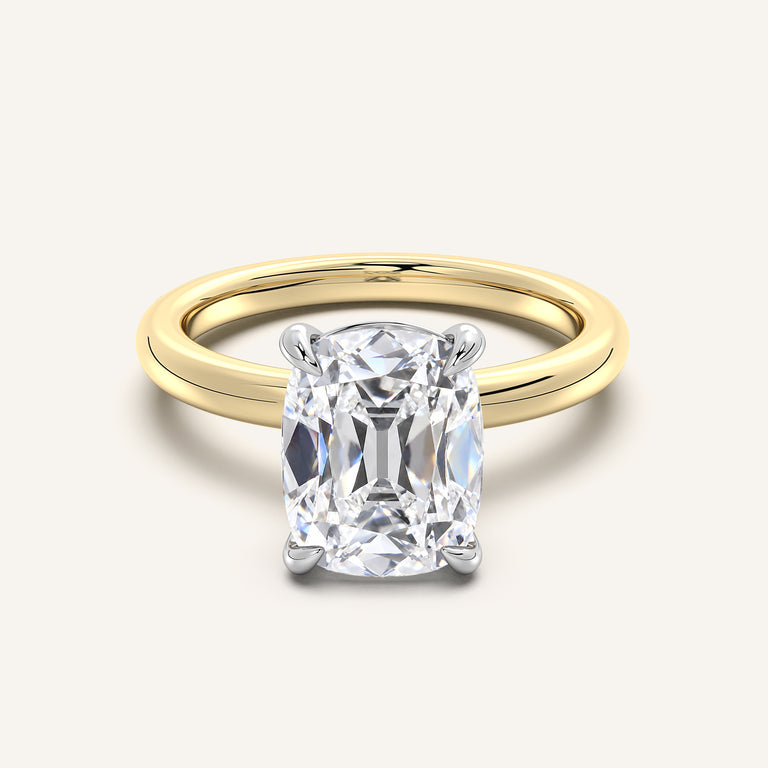 Image for Old Mine Cut Solitaire Engagement Ring | 18k Two Tone