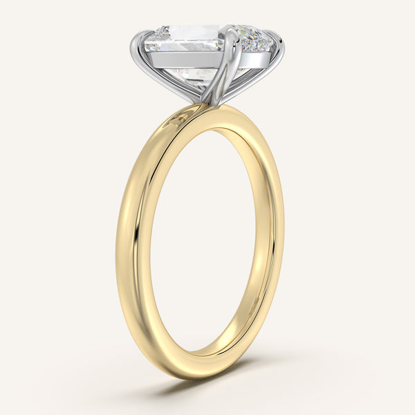 Old Mine Cut Solitaire Engagement Ring | 18k Two Tone