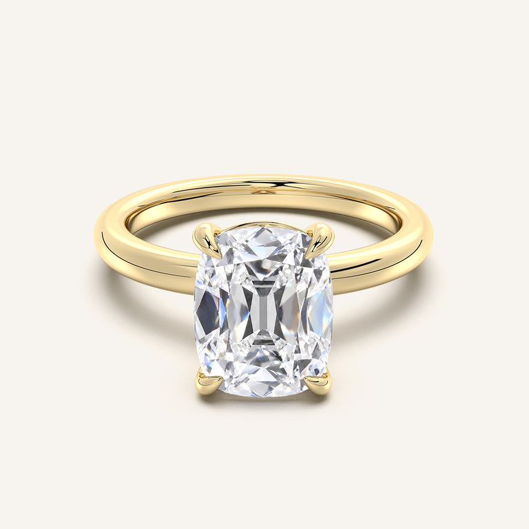 Image for Old Mine Cut Solitaire Engagement Ring | 18k Yellow Gold