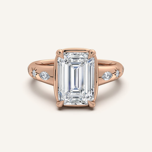 Faux Bezel Engagement Ring | 14k Rose Gold