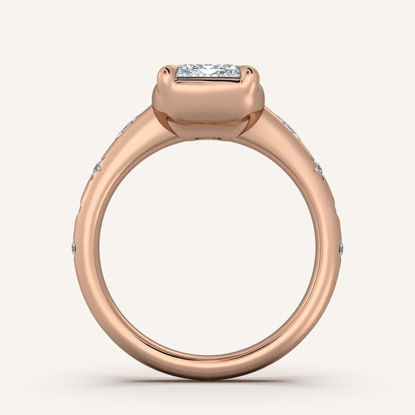 Faux Bezel Engagement Ring | 14k Rose Gold