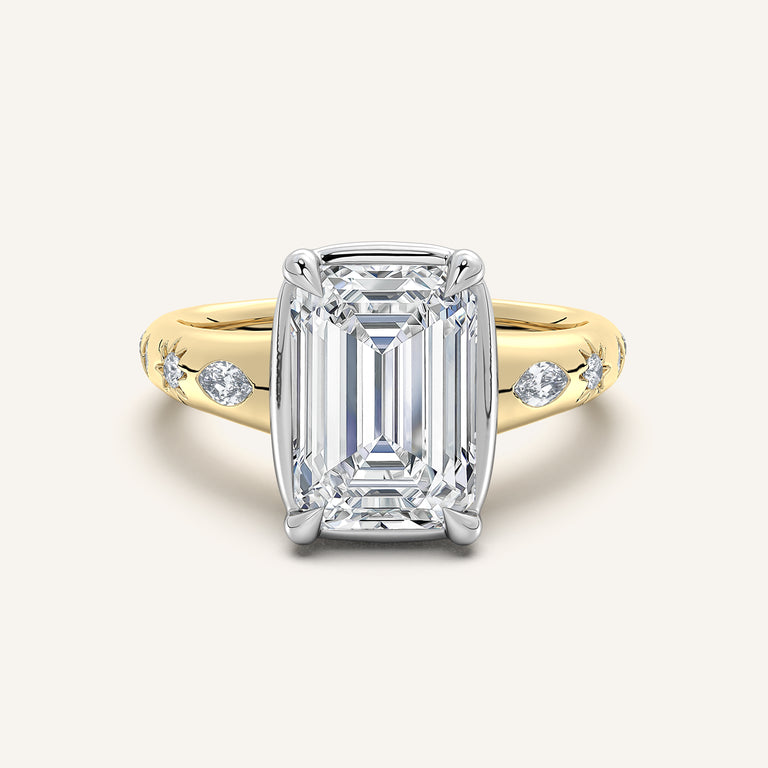 Image for Faux Bezel Engagement Ring | 14k Two Tone