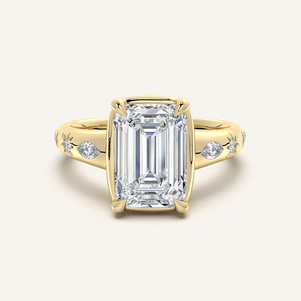 Faux Bezel Engagement Ring | 14k Yellow Gold