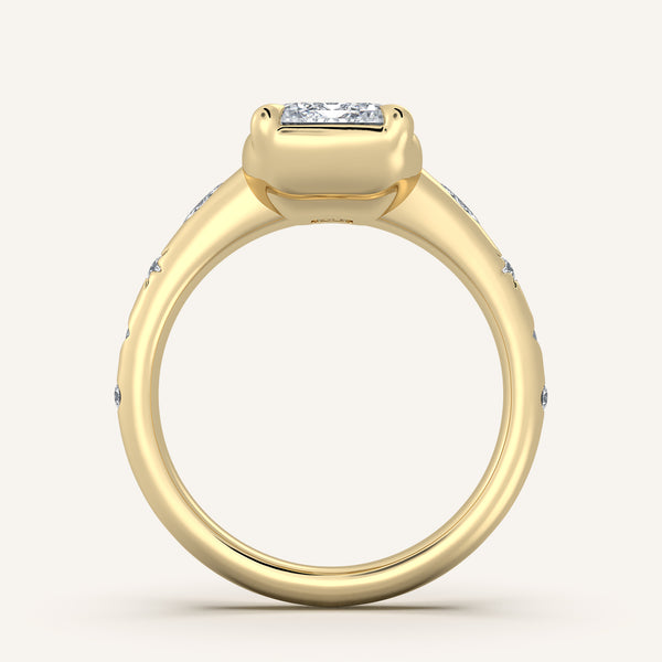 Faux Bezel Engagement Ring | 14k Yellow Gold