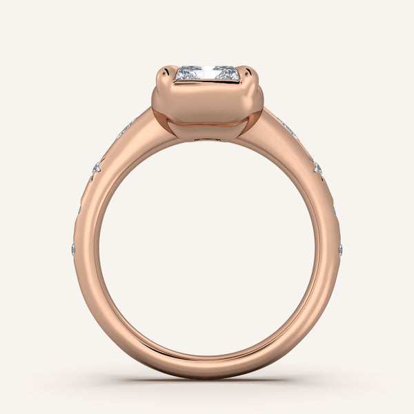 Faux Bezel Engagement Ring | 14k Rose Gold
