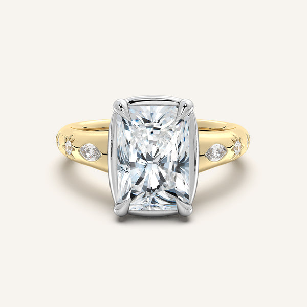 Faux Bezel Engagement Ring | 18k Two Tone