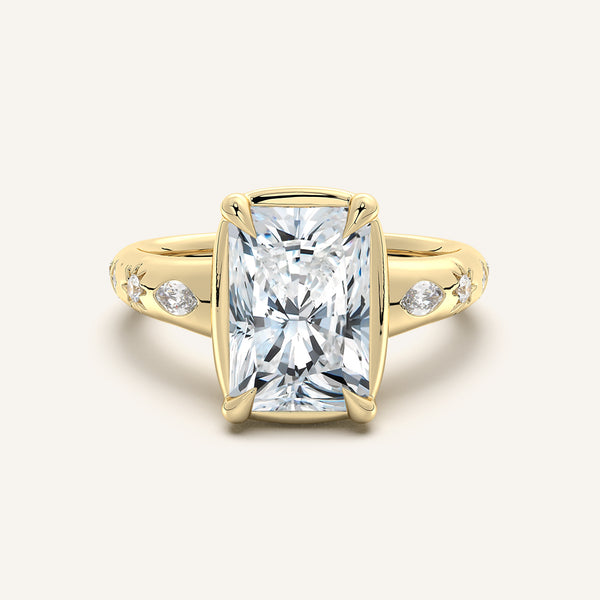 Faux Bezel Engagement Ring | 18k Yellow Gold