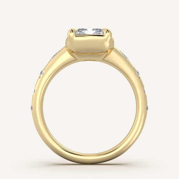 Faux Bezel Engagement Ring | 18k Yellow Gold