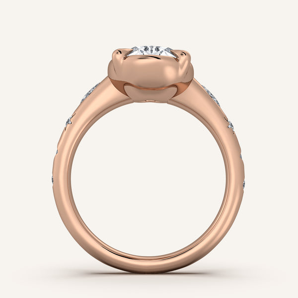 Faux Bezel Engagement Ring | 14k Rose Gold