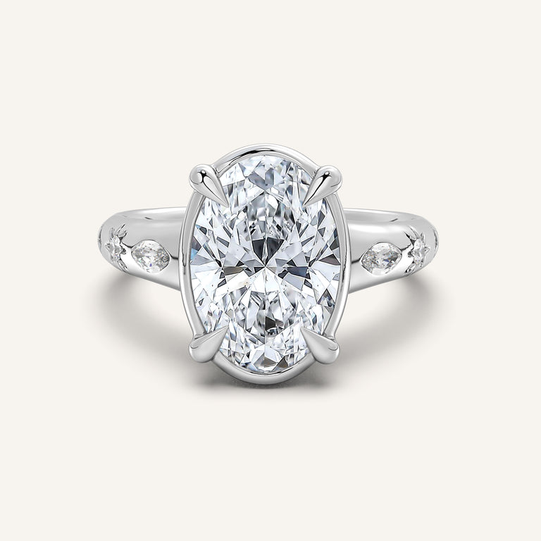 Image for Faux Bezel Engagement Ring | Platinum