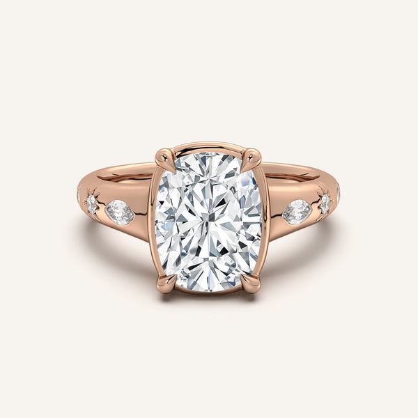 Faux Bezel Engagement Ring | 14k Rose Gold