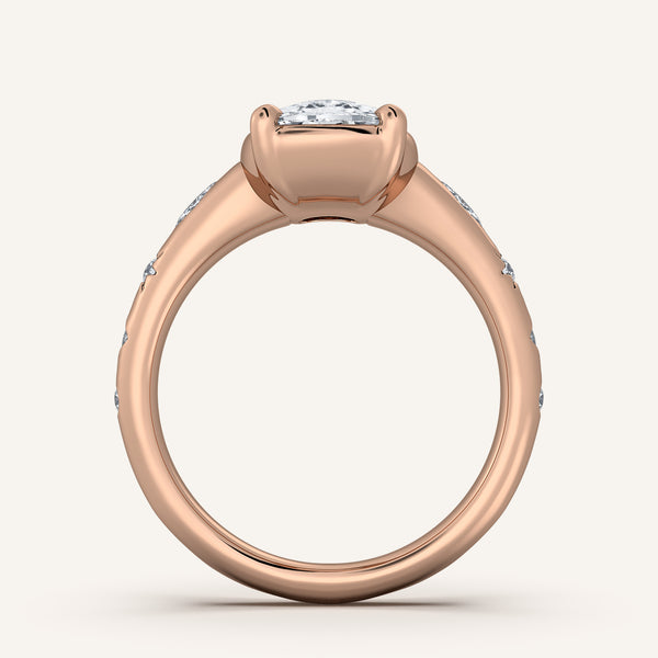 Faux Bezel Engagement Ring | 18k Rose Gold