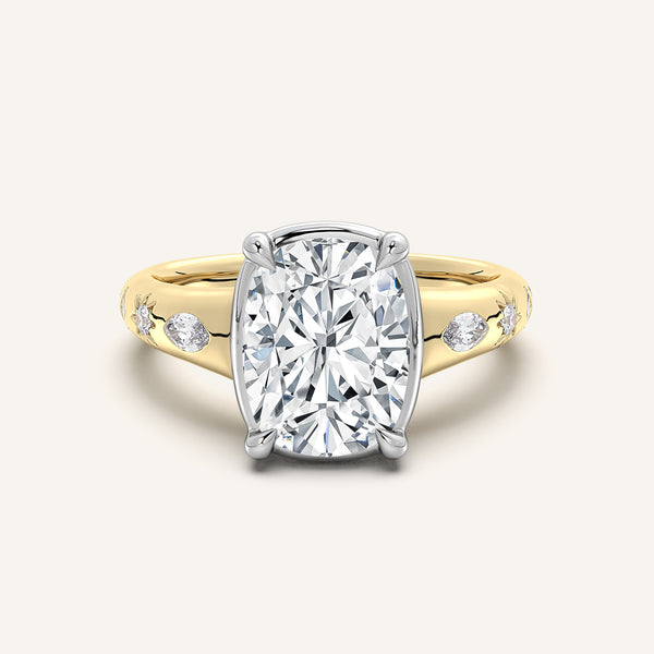 Faux Bezel Engagement Ring | 14k Two Tone
