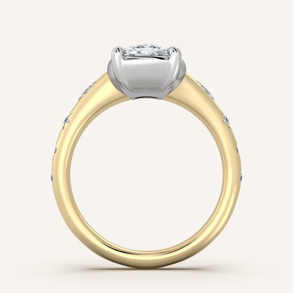 Faux Bezel Engagement Ring | 14k Two Tone