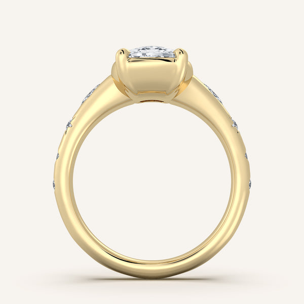 Faux Bezel Engagement Ring | 18k Yellow Gold