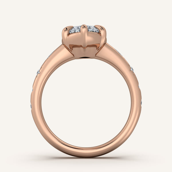 Faux Bezel Engagement Ring | 14k Rose Gold