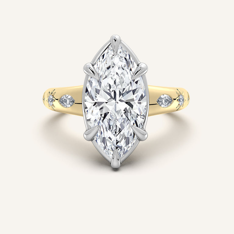 Image for Faux Bezel Engagement Ring | 18k Two Tone