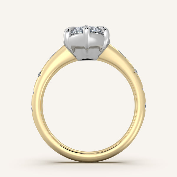 Faux Bezel Engagement Ring | 14k Two Tone