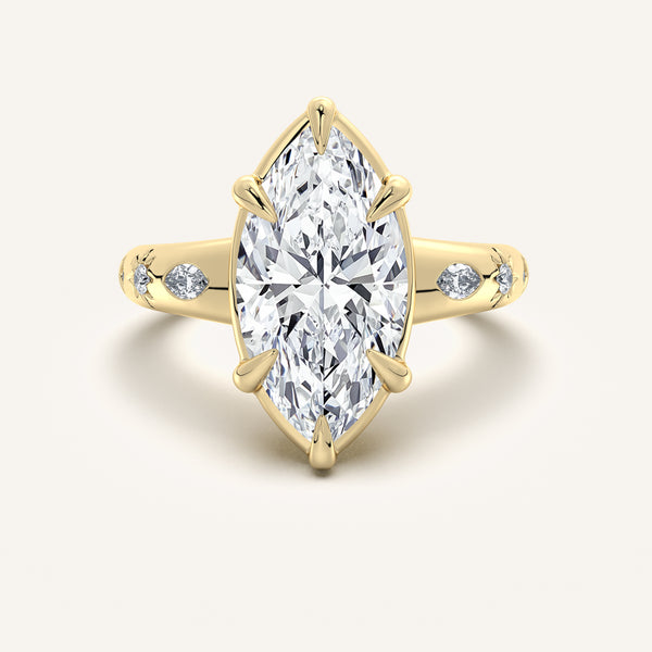 Faux Bezel Engagement Ring | 18k Yellow Gold