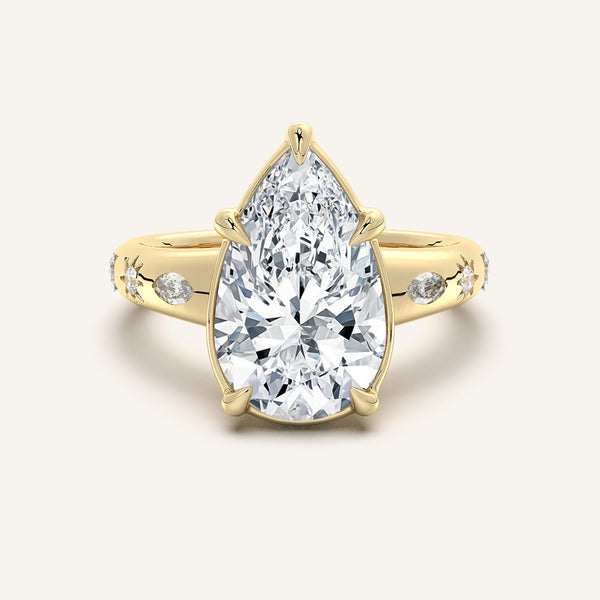Faux Bezel Engagement Ring | 18k Yellow Gold