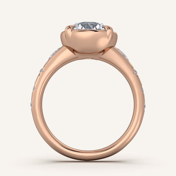 Faux Bezel Engagement Ring | 14k Rose Gold