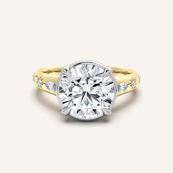 Faux Bezel Engagement Ring | 18k Two Tone
