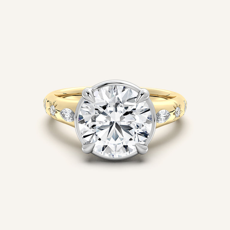 Image for Faux Bezel Engagement Ring | 18k Two Tone