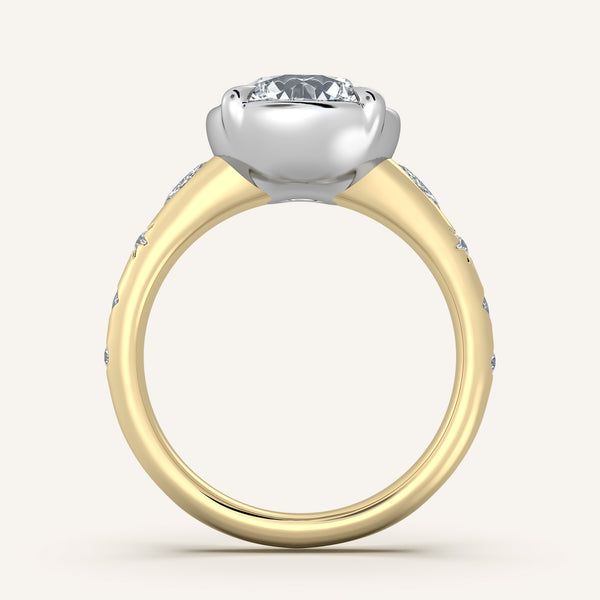 Faux Bezel Engagement Ring | 18k Two Tone