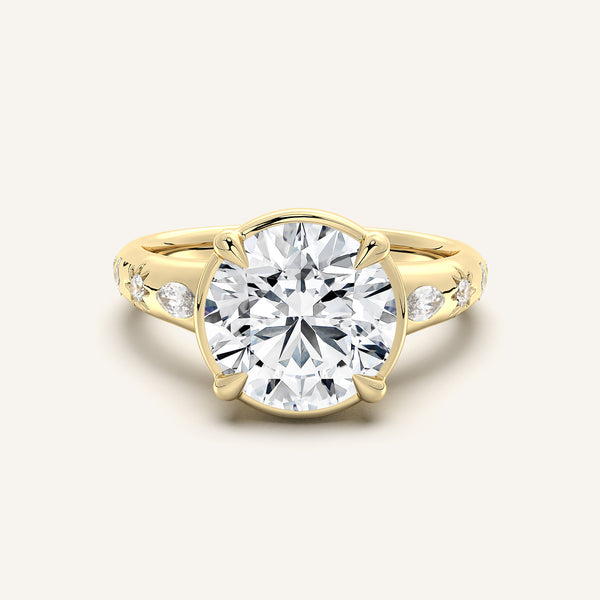 Faux Bezel Engagement Ring | 14k Yellow Gold