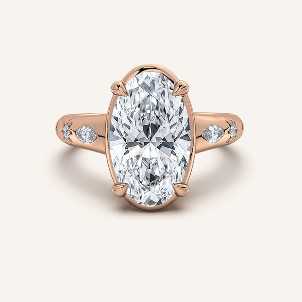 Moval Faux Bezel Engagement Ring | 18k Rose Gold