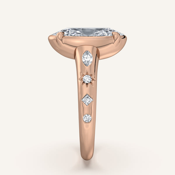 Moval Faux Bezel Engagement Ring | 18k Rose Gold