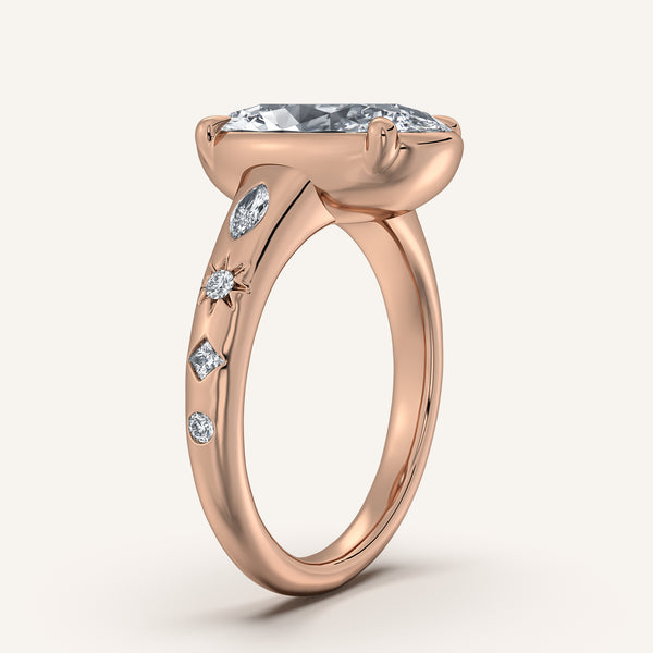 Moval Faux Bezel Engagement Ring | 18k Rose Gold