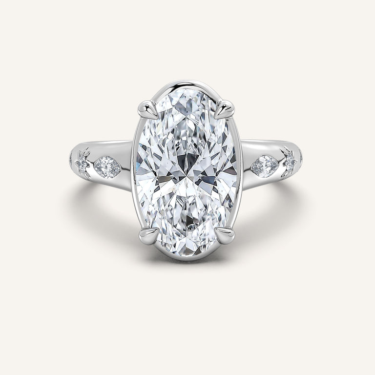 Image for Moval Faux Bezel Engagement Ring | Platinum