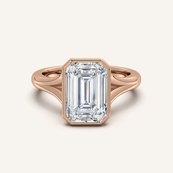 Split Cathedral Bezel | 14k Rose Gold