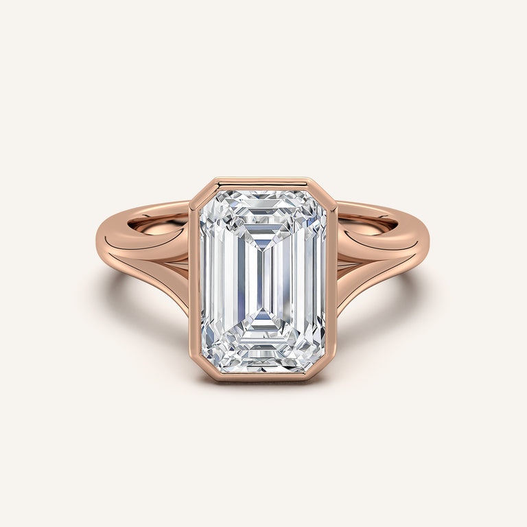 Image for Split Cathedral Bezel Ring | 18k Rose Gold