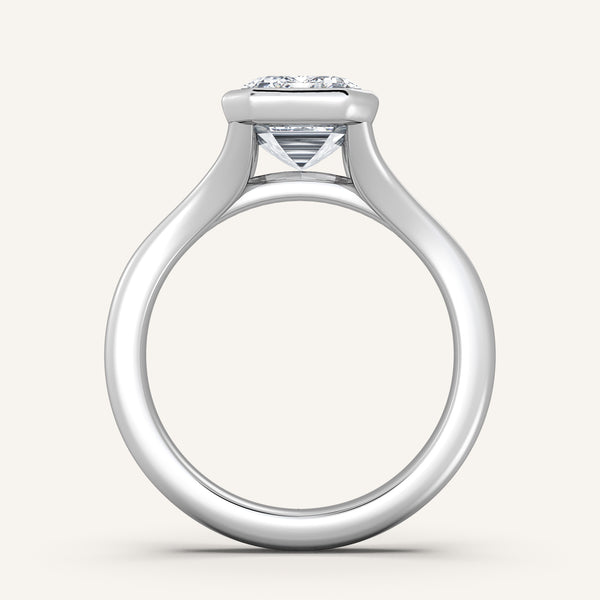 Split Cathedral Bezel | 18k White Gold