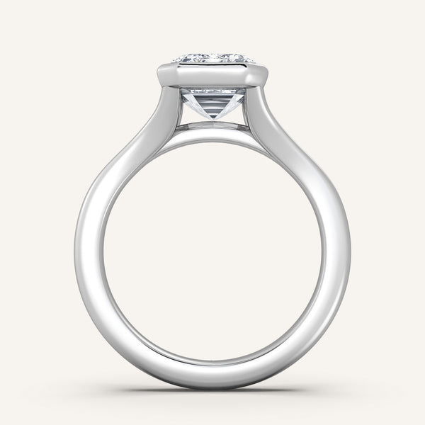 Emerald Split Cathedral Bezel Ring | Platinum