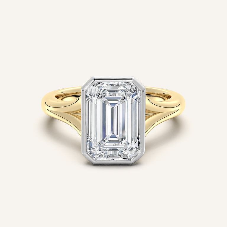 Image for Split Cathedral Bezel Ring | 18k Two Tone