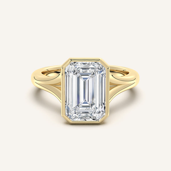 Split Cathedral Bezel | 14k Yellow Gold