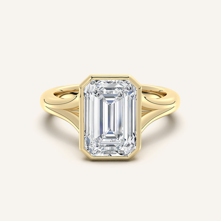 Image for Split Cathedral Bezel Ring | 18k Yellow Gold